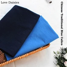 Хлопок китайский традиционный Темный светильник Индиго синий ткань Ситцевая для DIY домашнего декора ручной работы одежда Sashiko ткань для вышивки