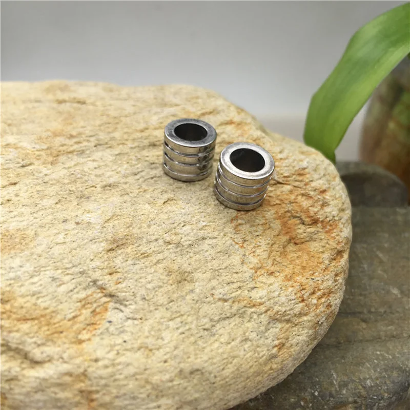 6mm Big Hole 316l Stainless Steel Cylinder European Charm Metal Spacer