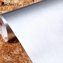 DIY водонепроницаемый чехол под шлифованный Металл Серебристые обои фурнитура для кухонного шкафа контактная бумага, винил самоклеющиеся декоративные пленки для дома