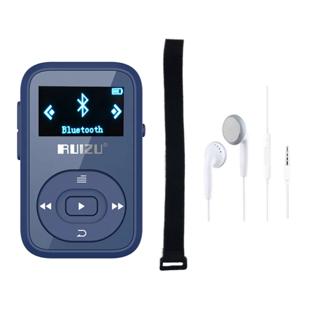 MP3 плеер ruidu X26 с мини-зажимом, Bluetooth, 8 ГБ, с экраном, FM радио, диктофон, поддержка SD карты+ спортивная повязка на руку