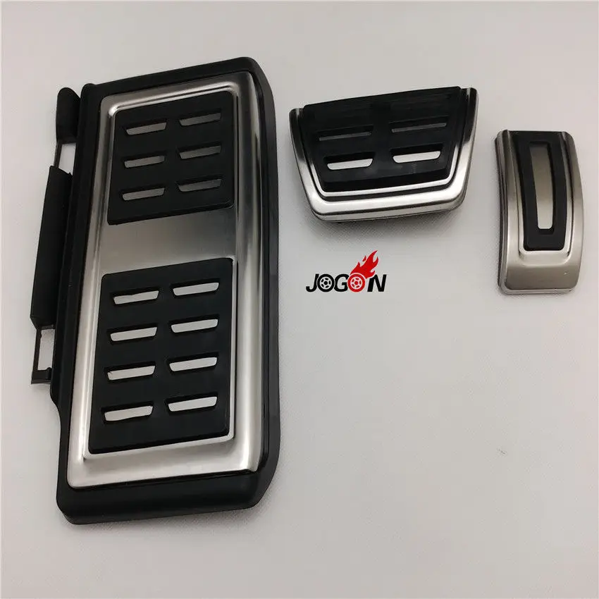 3pcs Fuel Brake Footrest Pedal Plates Pads Cover AT For VW Golf 7 MK7 VII GTI R 2013- 2017 JETTA MK7 2018 2019