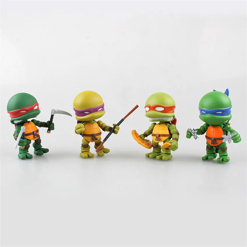 

New Free Shipping Figuarts Anime Figures PVC Action Figures Collectible Model Turtles Toys Doll Green Gold 7.5cm