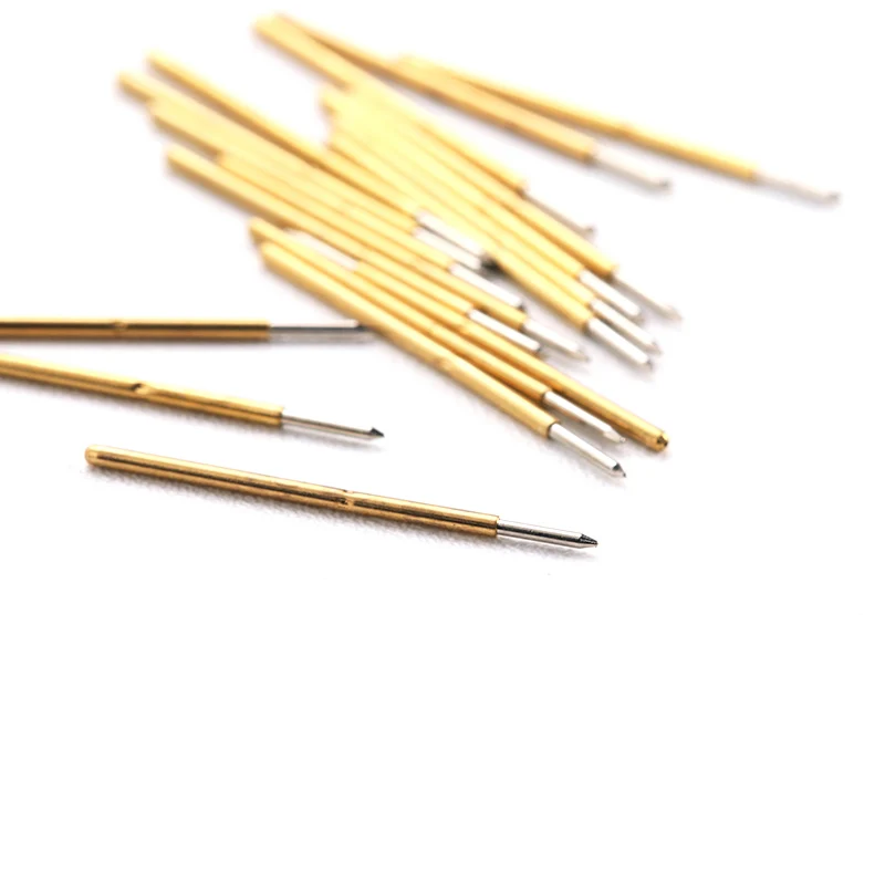 P50-B Nickel Plated Test Probe Dia 0.48mm Electronic Spring Detection Needle 100 Pcs/Package Brass Pogo Pins For Home Test Tools