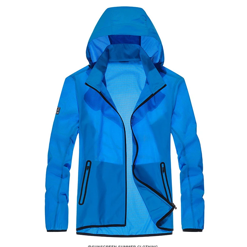 

Outdoor Running Rain Jacket Camping Man Windbreaker Quick Dry Fishing Anti-UV Clothing Climbing Ultra-thin Skin Coat Sunscreen