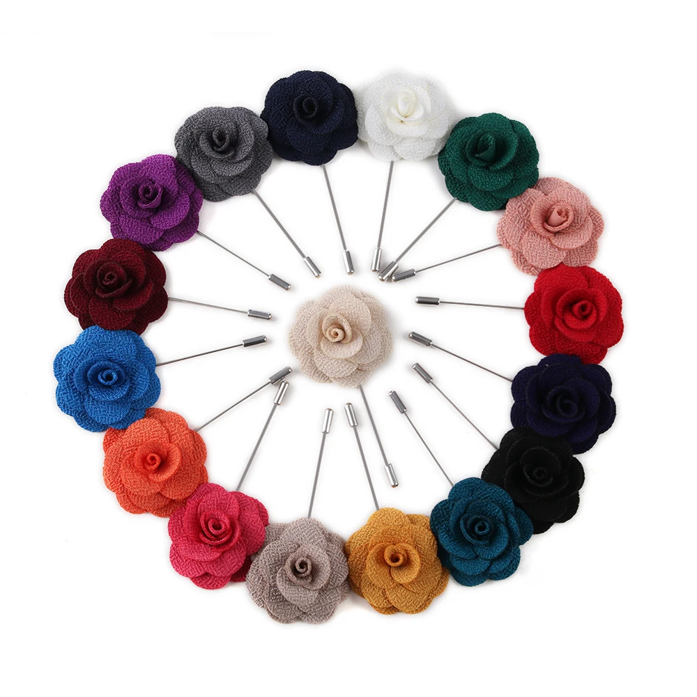 

1PC High Quality Camellia Flower Lapel Pin Brooch Handmade Flower Brooch Pin for Men Fashion Wedding Boutonniere