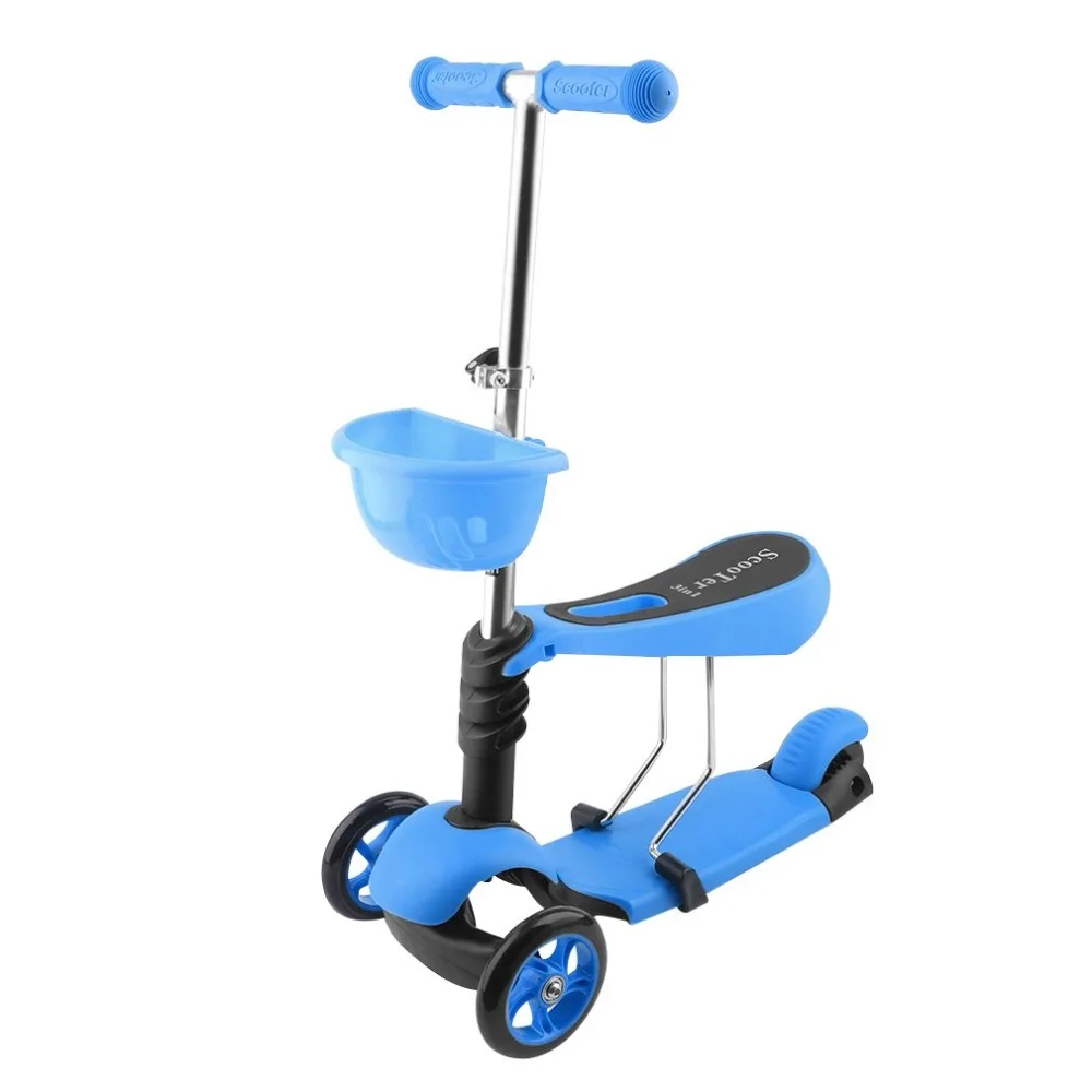

Unisex 3-in-1 Kick Glider Scooter with Removable Seat 3-Wheels For 2-7 Year Outdoor Glide Ride Scooters Childern Christmas Gifts