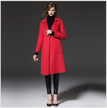 Latest European Style Women Winter Coat High end Cashmere Woolen Cloth Coat Women Slim Big yards