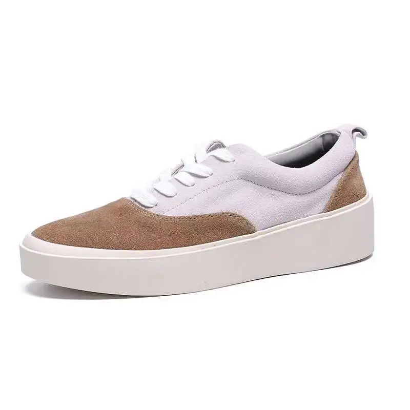 

2018 New Arrival Private Customed Handmade Platform Thick Bottom High street Mens Causal Cow Suede Shoes fog Brand shoes