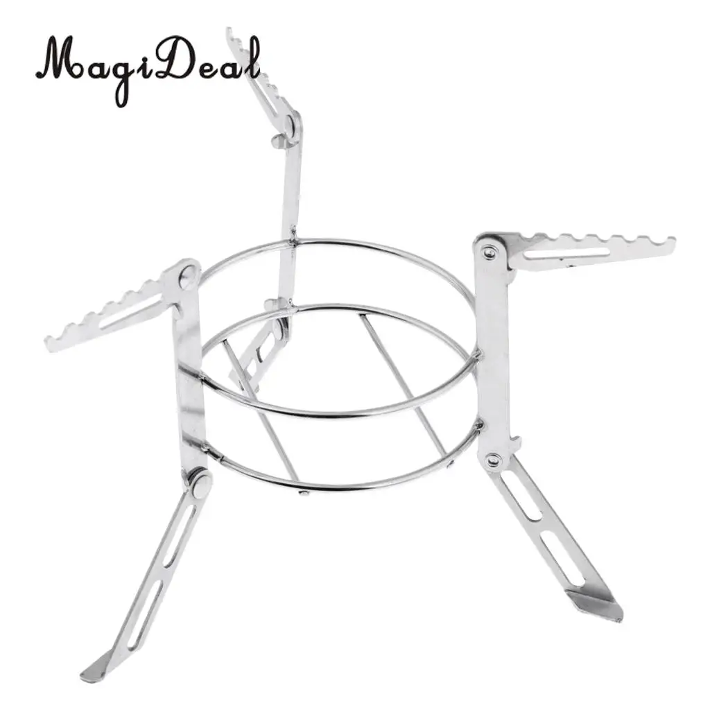 Folding Alcohol Stove Stand Rack Spirit Burner Base Bracket Stainless Steel