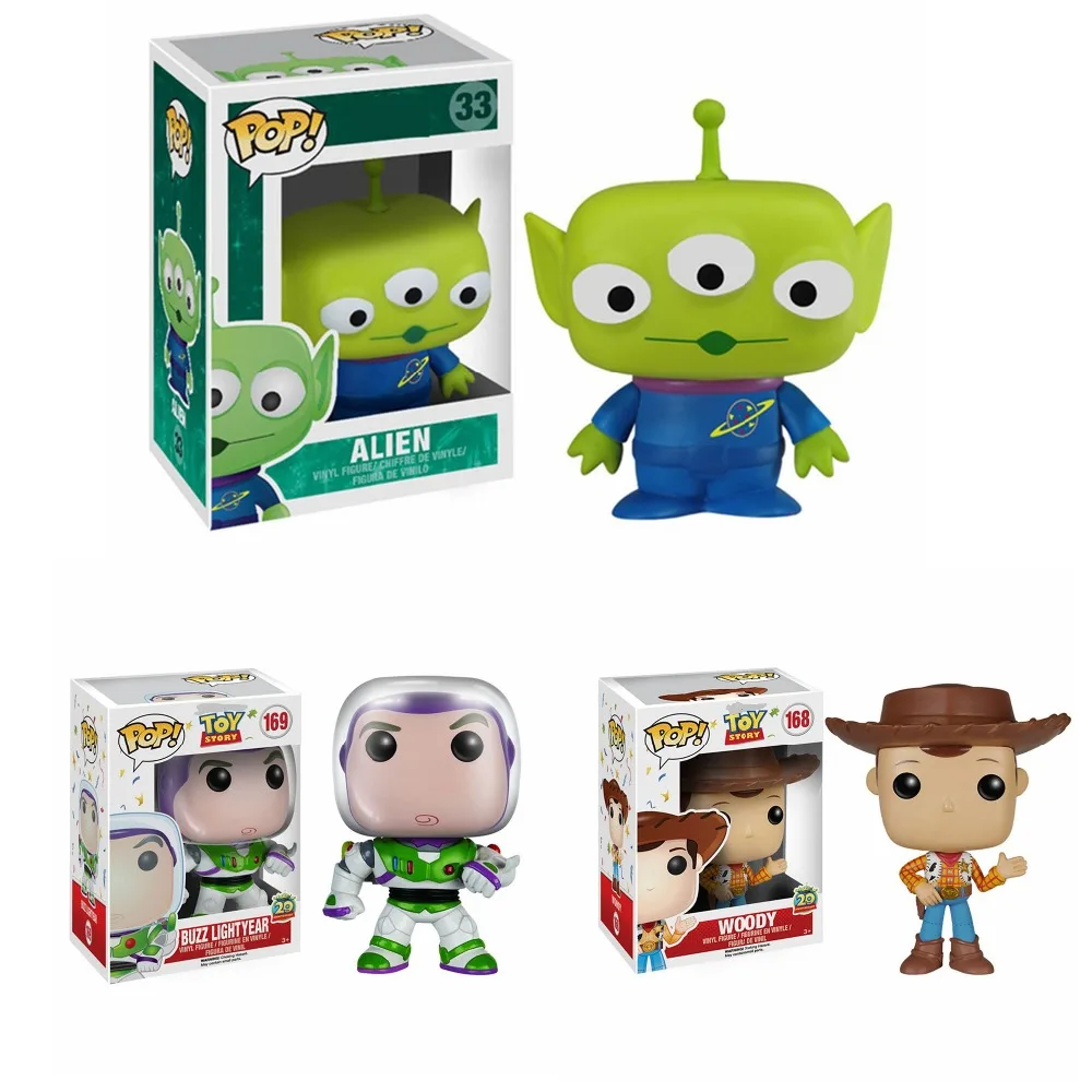 

POP Toy Story WOODY BUZZ LIGHTYEAR Alien Vinyl Action Figures Collectible Model Toys for Children gift