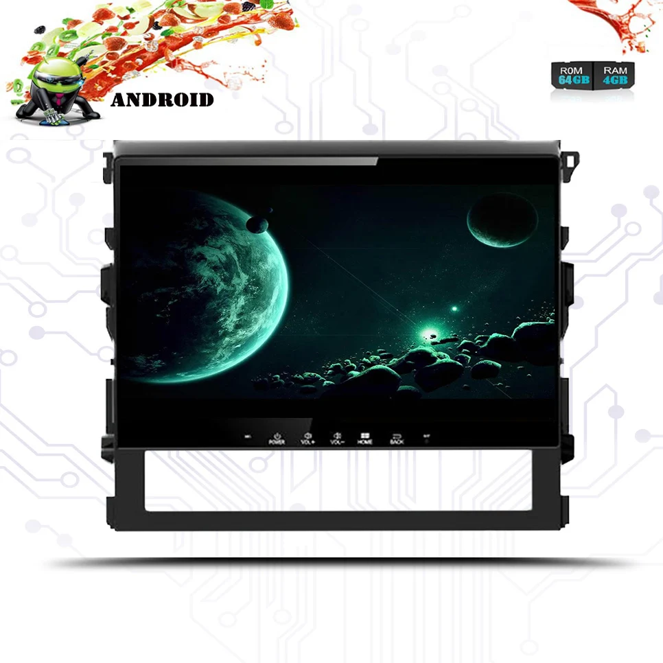 Автомобильный DVD плеер 10 1 дюйма 4 Гб 64 ГБ Восьмиядерный Android 0 для Toyota Land Cruiser 200 LC200