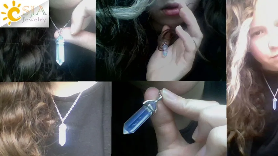 Bullet Shape Opal Hexagonal Prism Pendants Summer Jewelry for Girl Best Gift