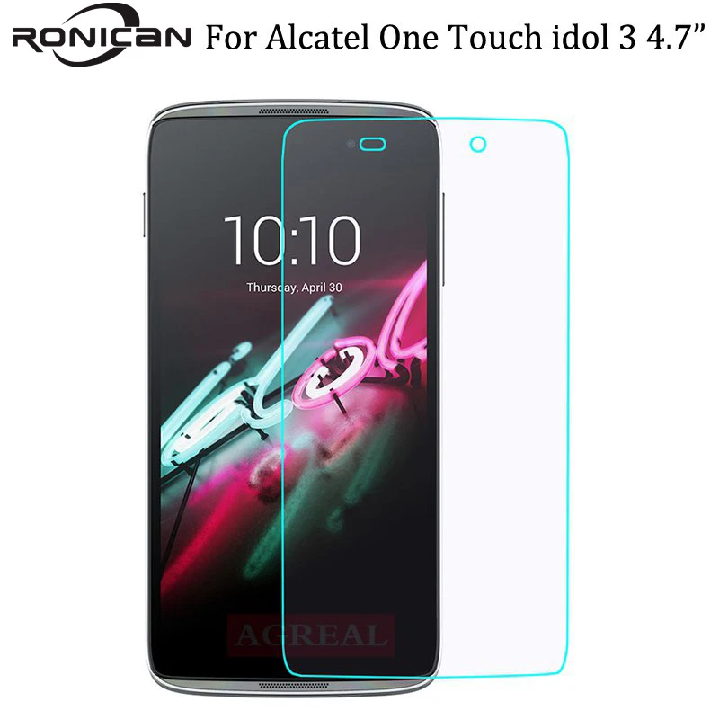 

Alcatel One Touch idol 3 4.7 Screen Protector RONICAN 2.5D 9H Tempered Glass Protective Film For Onetouch Idol3 6039 6039J 6039Y