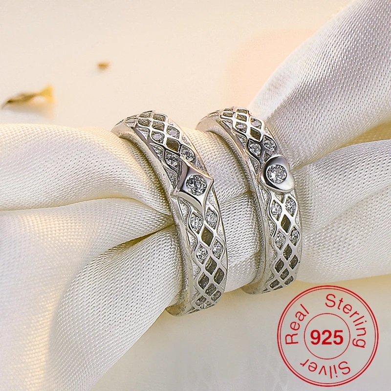 Обручальное кольцо из серебра 925 пробы с надписью His and Her Heart|couples promise rings sets|promise ring