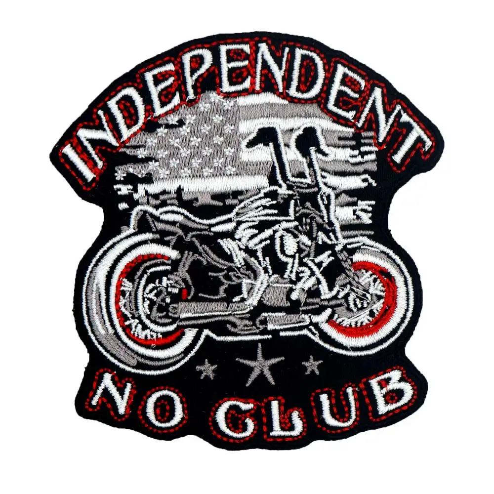 

INDEPENDENT NO CLUB MOTORCYCLE Embroidered punk biker Patches Clothes Stickers Apparel Accessories Badge 3PCS/LOT