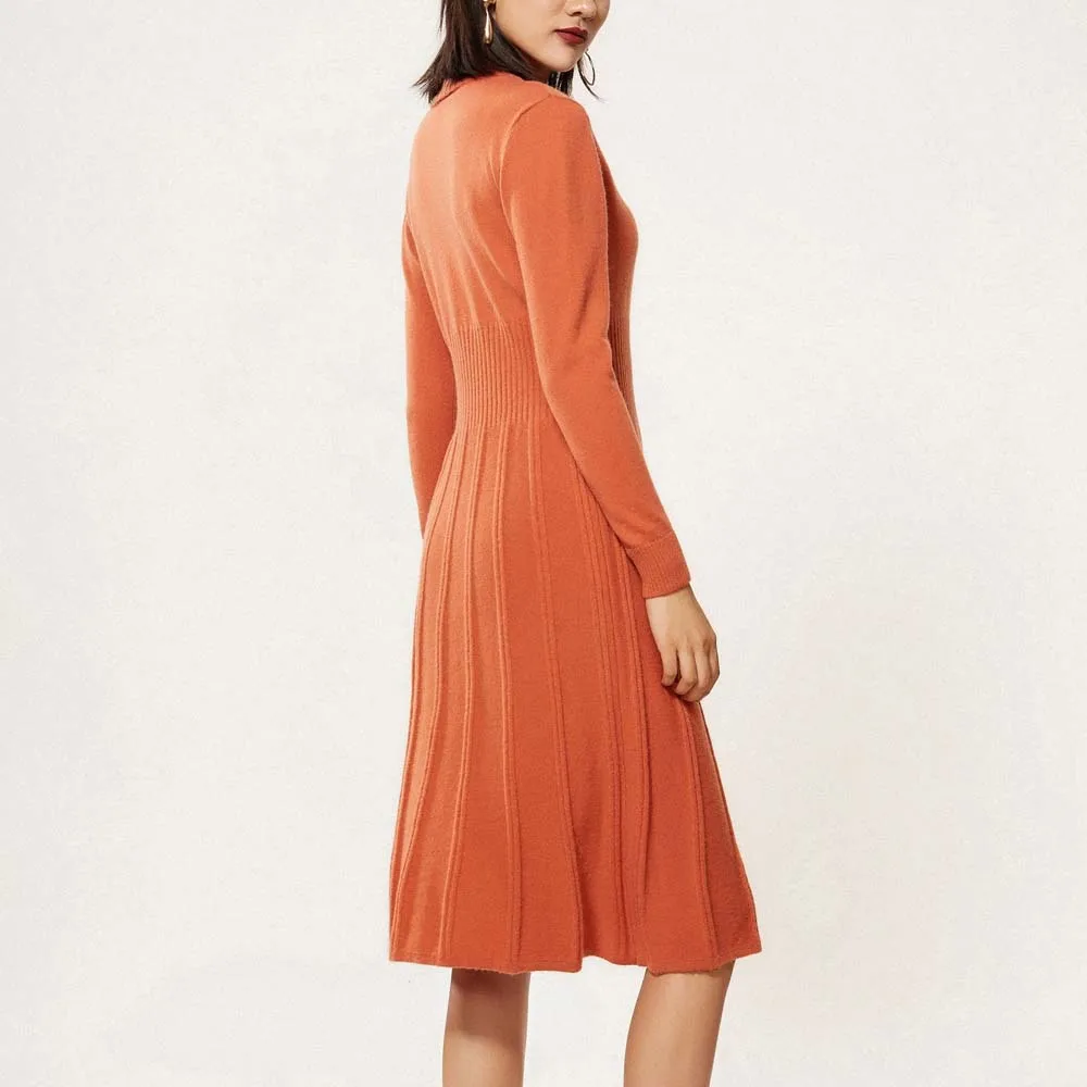 Sweater Dress Women Autumn Winter England Style