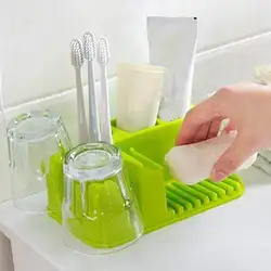 Пластик стойки Ванная комната душ полка макияж Полотенца Зубная щётка мыло чехол для хранения