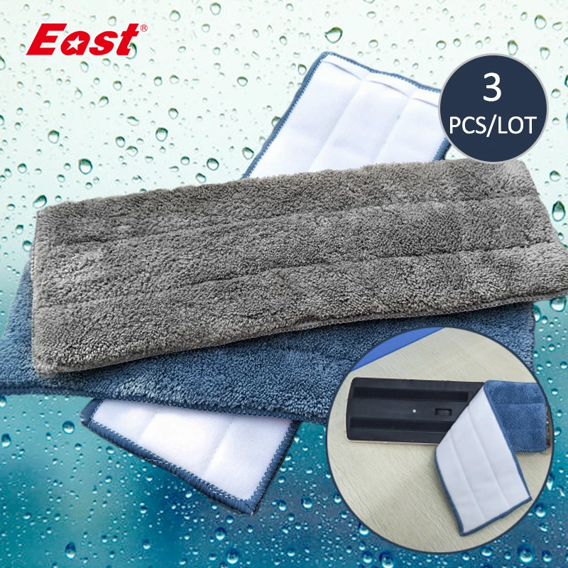 

East 3PCS/set Microfiber Spray Mop Head Floor Cleaning Cloth Paste The Mop To Replace Cloth Household Cleaning Mop Accessories