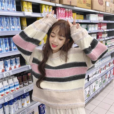 Korean Sweater Plus Size Christmas Jumper Snow Man Pattern Oversize Crop Top Kawaii Super Quality Warm Pullover | Женская одежда