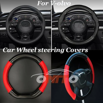 

For XC90 XC70 XC60 V40 V50 V60 V70 V90 S40 S50 S60 S70 S90 380MM Car emblem Steer Wheel Cover Carbon & PU Steering wheel Hubs