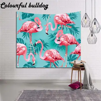 

Dropship Flamingo Tapestry Wall Art Tapestries Tropical Home Decorate Door Curtain Living Room Yard Bedspread Sheet Table Cloth
