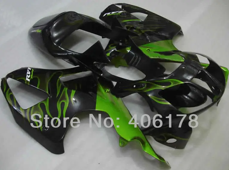 Мотоциклетные ботинки обтекаемой формы послепродажного комплект для vtr Rc51 SP1 SP2 RVT1000RR 00-06 Rc51 2000-2006 зеленый Обтекатели с языками пламени комплект