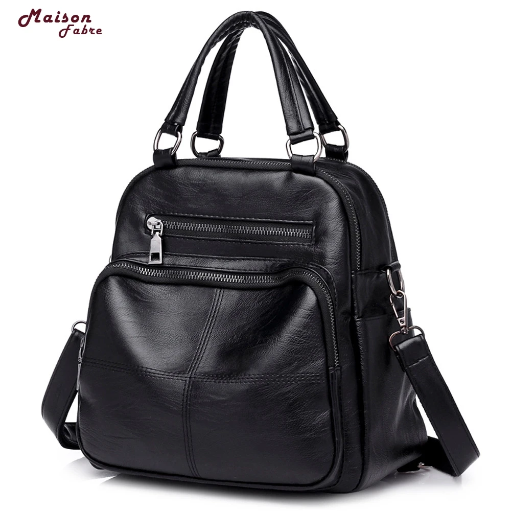 Модная винтажная кожаная школьная сумка для девочек, кожаный рюкзак, школьный женский ранец, женский рюкзак, дорожная сумка, Прямая поставка