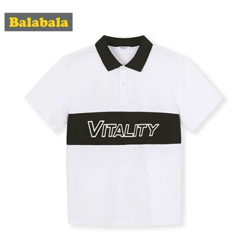 

BalabalaBoys polo shirt 2019 new summer children short sleeve big children's clothing retro cotton Polo shirt