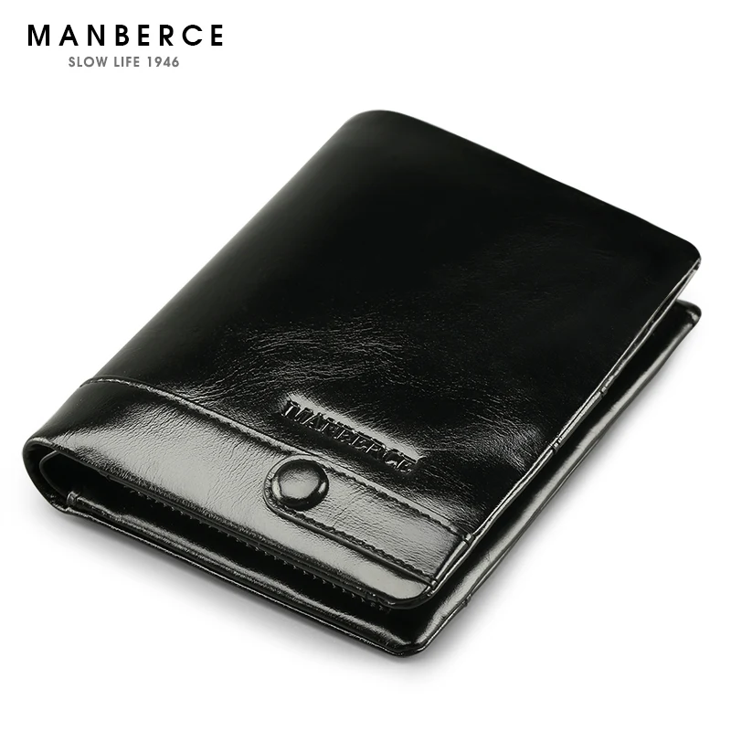 

Brand MANBERCE Men Wallet Genuine Leather Cowhide Purse Large Capacity Credit Card Wallet Mens Wallet Free Shipping