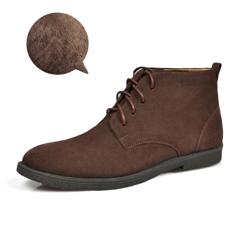 US SIZE 12 13 Nubuck Leather Casual Lace Up Desert Chukka Ankle Boots Men Winter Shoes