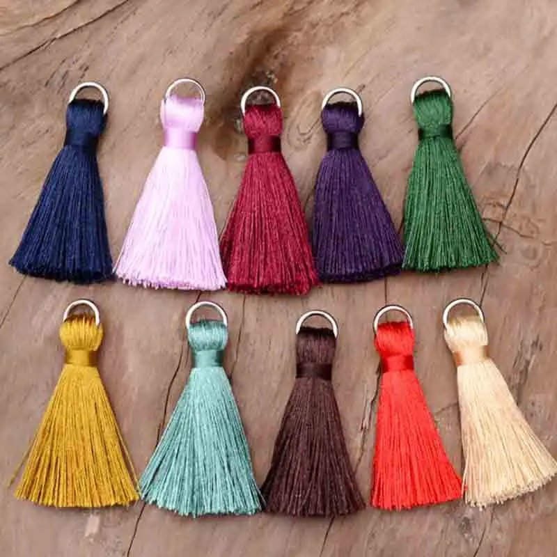 New 5pcs Mixed Color Handmade Silk Tassels Satin Bohemian Tassel