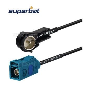 

Superbat Audi/VW Radio Antenna Adapter Fakra Z Female Jack Straight to ISO Male Plug Right Angle RF Pigtail Cable RG174 60cm