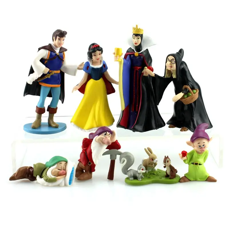 

Disney Classic toys 8pcs/Set 5-10cm Pvc Princess Snow White And The Seven Dwarfs Queen Prince Figure Model Toy Doll Kids Gifts