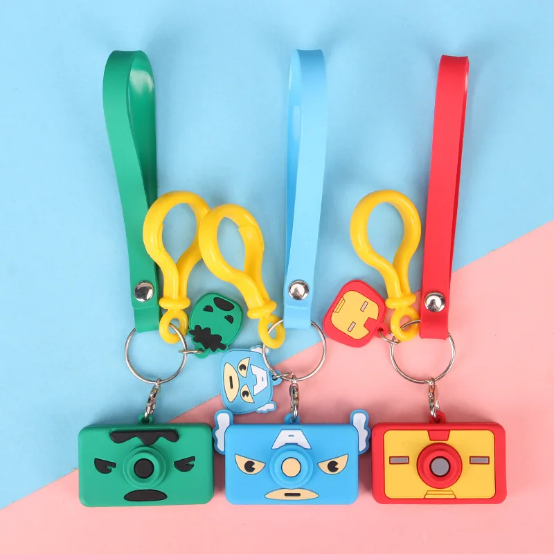 

Cute Super Hero Anime Key Cover Cap Silicone Spiderman Batman Hulk Keychain Ring Women Porte Clef Iron Man Key Chain New exotic