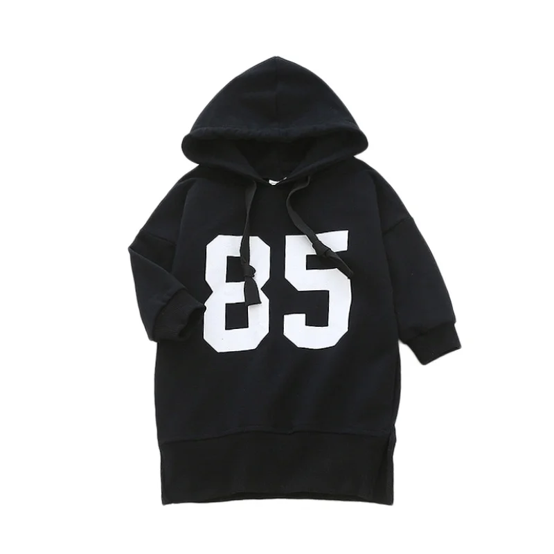 

Baby Clothes Autumn Long Sleeve Kids Girl Dress Shirts Style Baby Dress Fashion Letter Baby Clothing Hooded hot