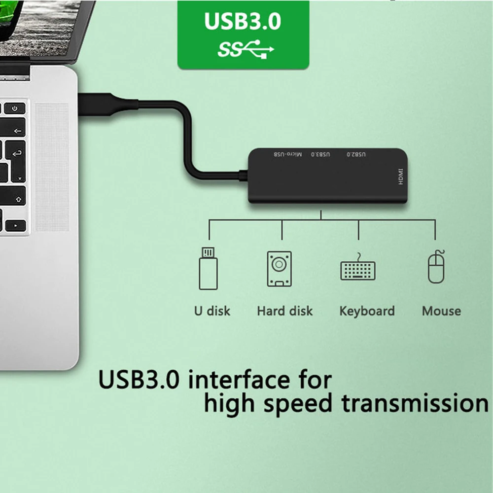 Rovtop USB-C концентратор type C концентратор USB 3,0 HDMI Thunderbolt 3 адаптер для MacBook Pro samsung Galaxy huawei mate 20 Pro/P30 type C