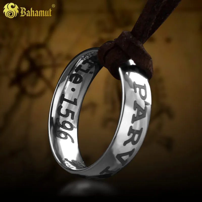 

Bahamut Jewerly Uncharted 4: A Thief's End Titanium Steel Ring Pendant Cord Chain Drake's