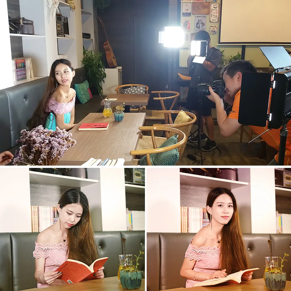  capsaver TL-600S 2pcs LED Video Light Studio Photo Photography Lighting led Panel Lamp with Tripod  - 32849132908