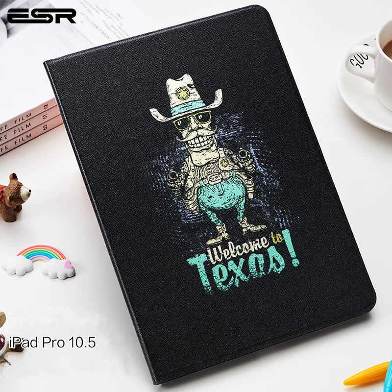 

For New iPad 2017 iPad Pro 10.5 inch Case,ESR Illustrators Series Smart Case with Auto Sleep/Wake Back Cover For Apple iPAD 10.5