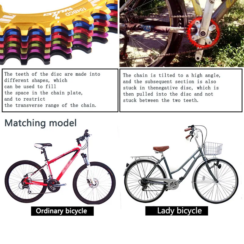 Deckas Crank & Chainwheel 96BCD 32T34T36T38T Round Oval Narrow Wide Chainring MTB Road Bike Crankset Chainwheel Bicycle Parts (12)