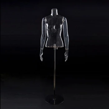 

New Transparent Mannequin Female Bust With Stand Base Fashionable Model Bust On Display