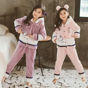 

New robe cartoon rabbit hoodie girl boy pajamas good quality children soft bathrobe pajamas children cosplay costume