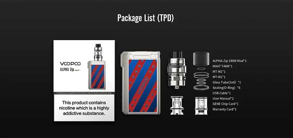 VOOPOO Alpha Zip 180W TC Kit with Maat Tank