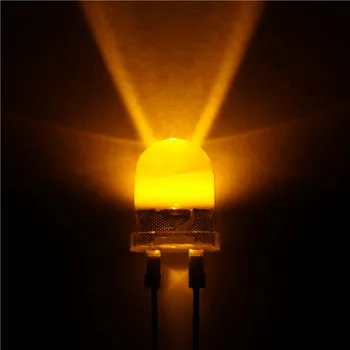 

500pcs 10mm Led Yellow 0.5W High Power LEDS Light 200Kmcd Round top Urtal Bright Lamp Light Bulb 10MM Emitting Diodes