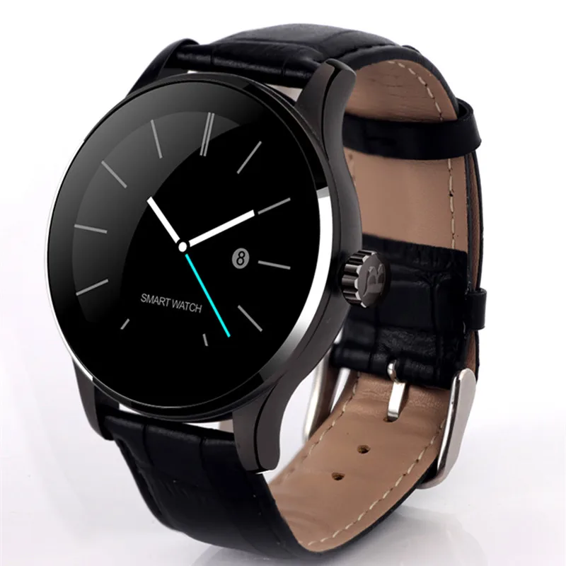 AMYNIKEER умные часы для мужчин k88h мониторинг сердечного ритма сна шагомер водонепроницаемый Поддержка IOS Android PK F1 KW18 женские умные часы - Цвет: black Leatherwear