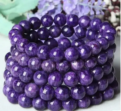 

natural Charoite top quality Beads OM MANI PADME HUM Tibet Buddhism Bracelet