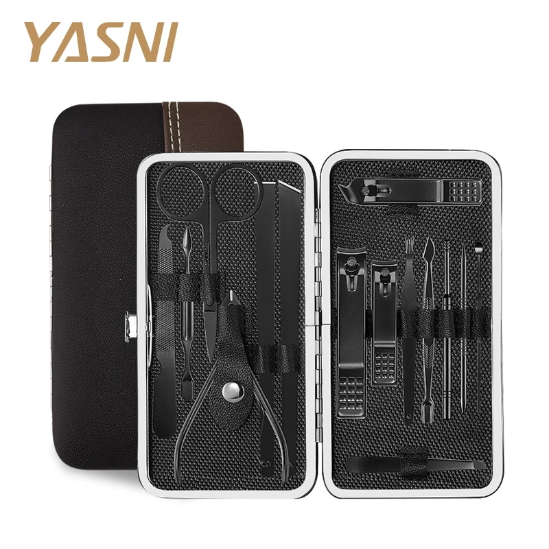 Cena Profesjonalny manicure zestaw do pedicure obcinacz do paznokci zestaw ze stali nierdzewnej 15 w 1 przenośny podróży zestaw do pielęgnacji dla mężczyzn kobiety NT130