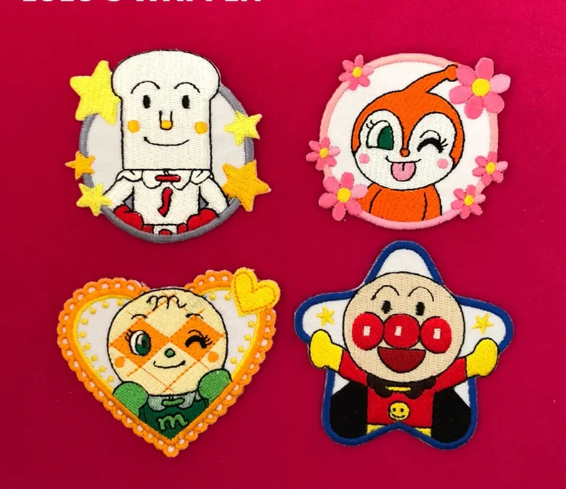 Anpanman fabric Embroidered patch sew on Motif Applique garment embroidery cartoon DIY accessory | Дом и сад