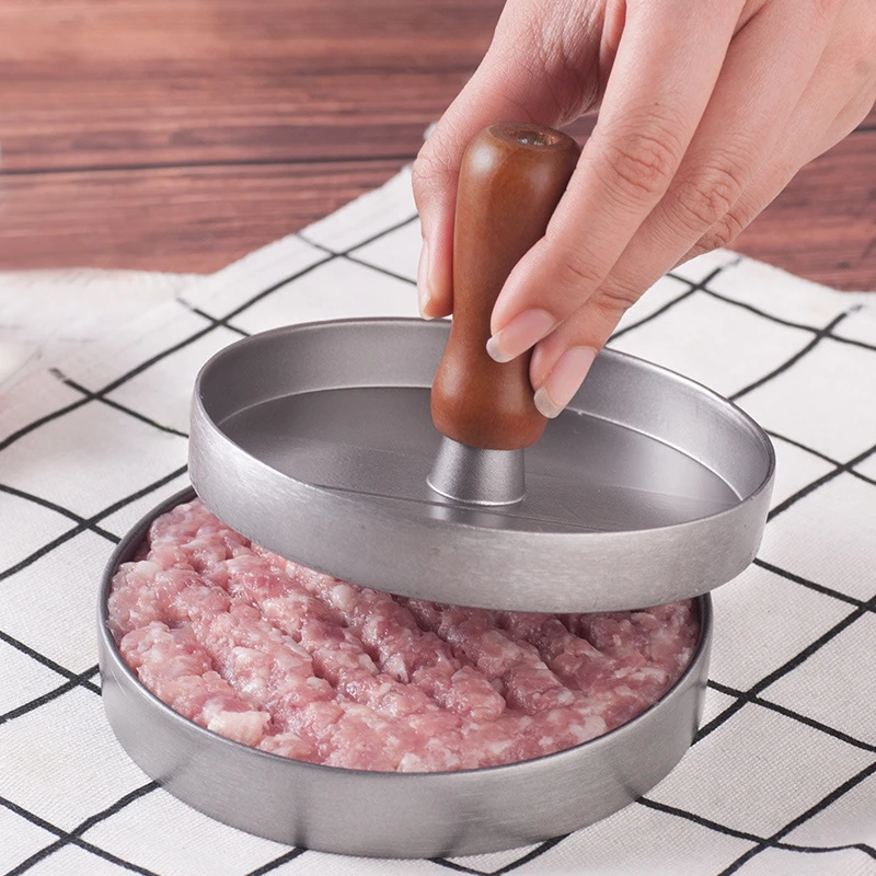Fypo Aluminum Hamburger Presses Hamburger Maker Meat Beef Grill Burger Round Presser Patty Maker Mold DIY Kitchen Gadgets