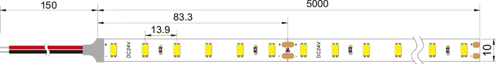 Бесплатная доставка superbright 5630 smd светодиодные ленты 5 м Катушка 24 в 72 светодиода на метр CRI 80 +